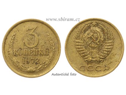 SSSR, mince 3 Kopějky, 1972...viz autentické foto