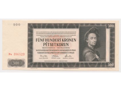 Protektorát, 100 K, 1942, II. vydání, série Fa, neperforovaná, luxusní sběratelská jakost UNC