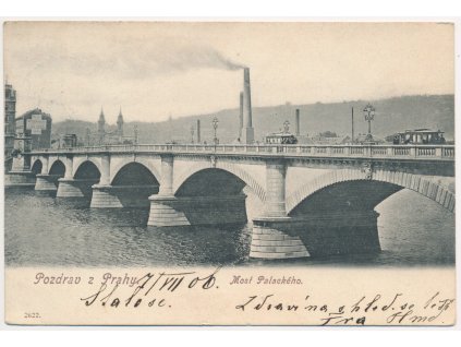 49 - Praha, Most Palackého, prošlá poštou 1906