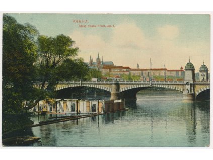 49 - Praha, Pohled na most císaře F. Josefa I., 1907