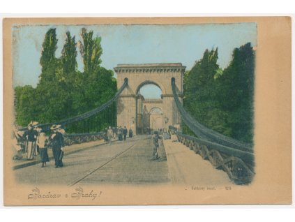 49 - Praha, oživená partie z "Řetězového mostu", cca 1900