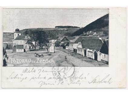 55 - Rakovnicko, Zbečno, pohled na náměstí, cca 1904