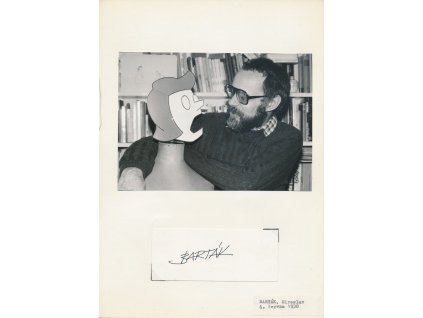 Barták Miroslav (1938), kreslíř, ilustrátor, sběratelský list s vl. podpisem