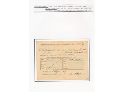 Hofbauer Arnošt (1869-1944), malíř a grafik, sběratelský list, vlastn. podpis