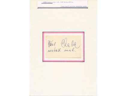 Chaba Karel (1925-2009), malíř, sběratelský list s vlastnoručním podpisem