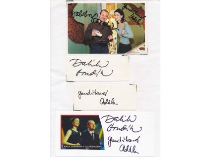 Gondík Dalibor (1970); Gondíková Adéla (1973), sběratelský list s vl. podpisy moderátorů