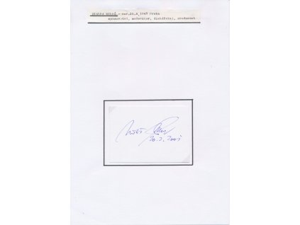 Skalka Miloš (1947), hudební publicista, textař, sběratelský list s vl. podpisem