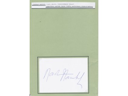 Tankwey Martin, moderátor a zpěvák, sběratelský list s vl. podpisem