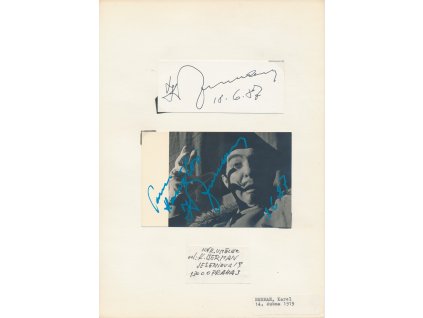 Berman Karel (1919-1995), operní pěvec, režisér, sběratelský list s vl. podpisem