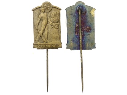 ČSR, AE odznak Čs. národní střelecký svaz, cca 1925, výška na jehle 60mm