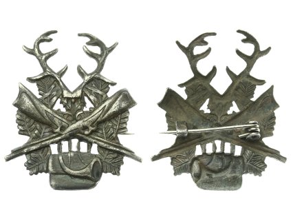 ČSR, AE myslivecký odznak cca 1930, zavírací jehla, rozměr 35x30mm