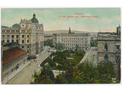 04 - Brno, Ratvitovo (Žerotínovo) náměstí, Nový Zemský dům, cca 1908