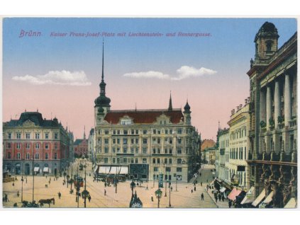 04 - Brno, Kaiser Franz-Josef-Platz, oživené Náměstí Svobody,  cca 1915