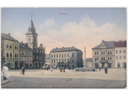 58 - Semilsko, Turnov, oživená partie z náměstí, cca 1911