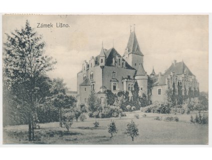 01 - Benešovsko, Líšno, zámek a zámecká zahrada, cca 1909