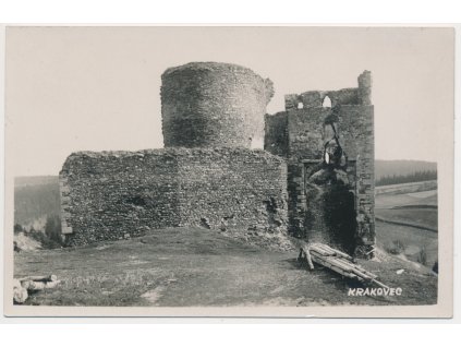 55 - Rakovnicko, Zřícenina hradu Krakovec, cca 1930