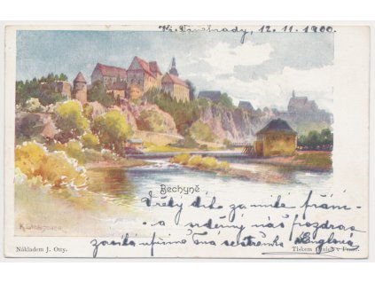 64 - Táborsko, Bechyně, Zámek a okolí, K. Liebscher, cca 1900