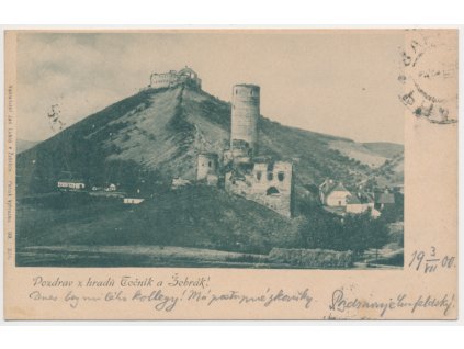 02 - Berounsko, hrad Točník a Žebrák, prošlá poštou 1900