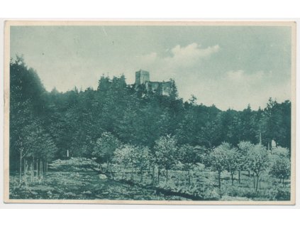 64 - Táborsko, zřícenina hradu Choustníku, cca 1924