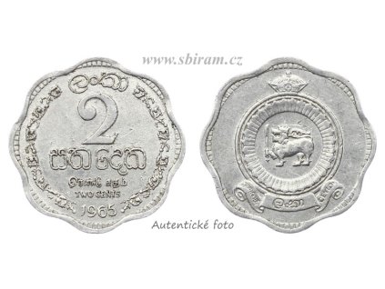 Cejlon, mince 2 Cent, 1965...viz autentické foto