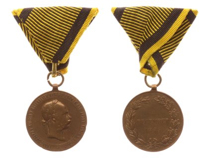 Rakousko - Uhersko, Válečná medaile 2. prosince 1873, stuha, stav 1/1/1