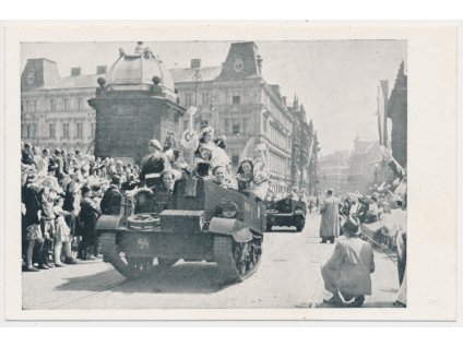 49 - Praha, Přehlídka čsl. motorizované brigády, 30. 5. 1945