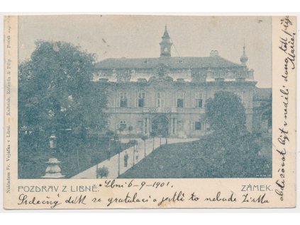 49 - Praha, Libeň, Zámek, prošlá poštou 1901