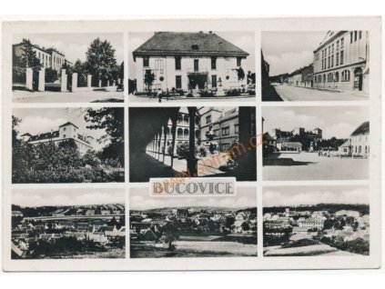72 - Vyškovsko, Bučovice, 9 - ti záběr dominant města,fototypia Vyškov