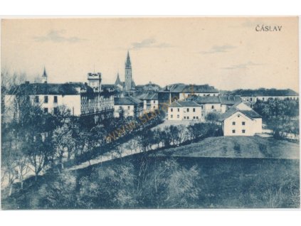 31 - Kutnohorsko, Čáslav, celkový pohled na město, cca 1920
