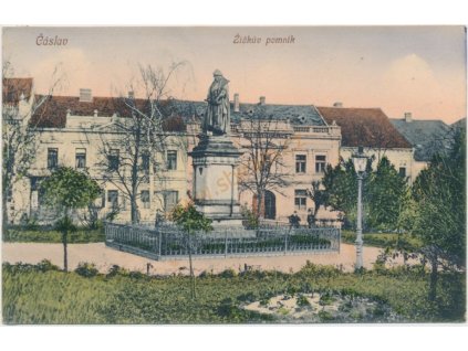 31 - Kutnohorsko, Čáslav, partie u Žižkova pomníku, cca 1908