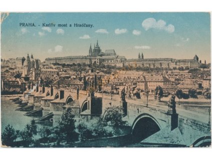 49 - Praha, Karlův most a Hradčany, cca 1923