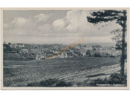 34 - Lounsko, Třeskonice - Tscheskonitz, celkový pohled, cca 1943