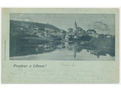 49 - Praha, Liboc, celkový pohled, prošlá poštou 1902