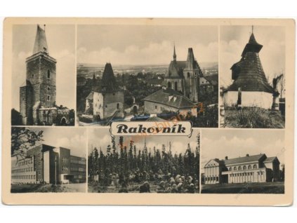 55 - Rakovník, 6 - ti záběr dominant města, cca 1948