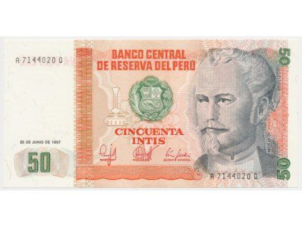 Peru, 50 Intis, 1987, stav UNC