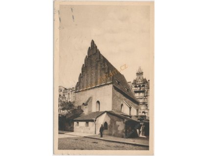 49 - Praha, oživená partie u staronové synagogy, cca 1933