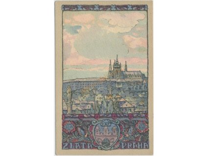 49 - Praha, umělecká pohlednice, prošlá poštou , cca 1922...