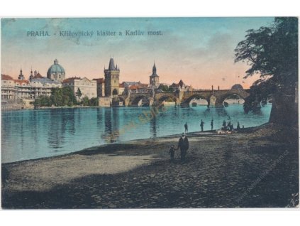 49 - Praha, Křížovnický klášter a Karlův most, cca 1914