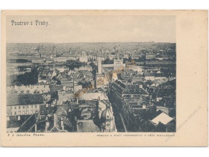 49 - Praha, pohled z Mikulášské věže, cca 1905