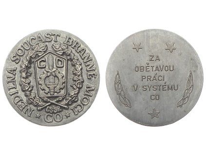 ČSSR, AE medaile Za obětavou práci v CO, průměr 50 mm