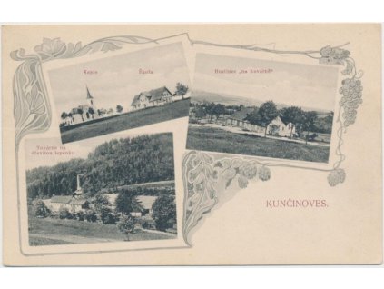 57 - Rychnovsko, Kunčinoves, 3 - záběr, hostinec Na Kovárně...,ca 1910