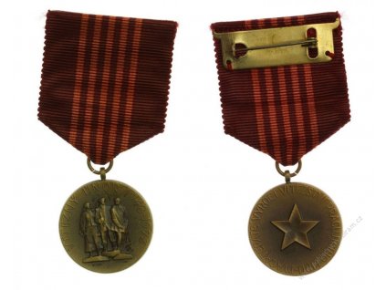 ČSSR, AE medaile Vítězný únor, 1973, stuha, zavírací jehla