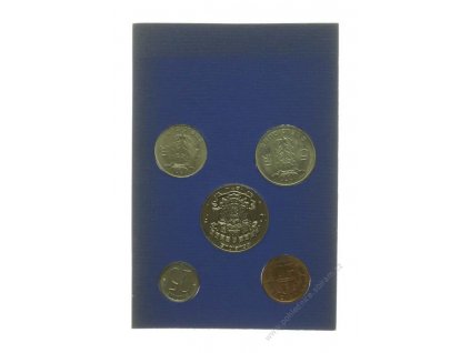 Belgie, 2ks sad oběžných mincí v platovém obalu, po 10 Fr.,1974