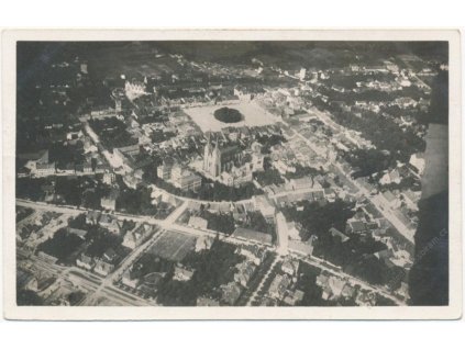 70 - Orlickoústecko, Vysoké Mýto, letecký pohled na město, cca 1935