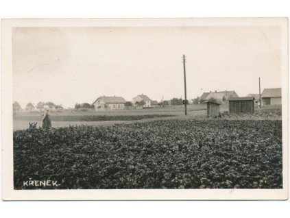 50 - Praha - východ, Křenek, pohled na část obce, cca 1940
