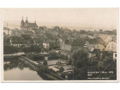 65 - Teplicko, Duchcov, celkový pohled, nákl. A. Vlasáka, cca 1930