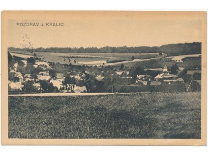 67 - Třebíčsko, Kralice nad Oslavou, celkový pohled na obec, cca 1917