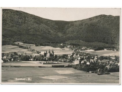 32 - Liberecko, Hejnice, celkový pohled na město, cca 1930