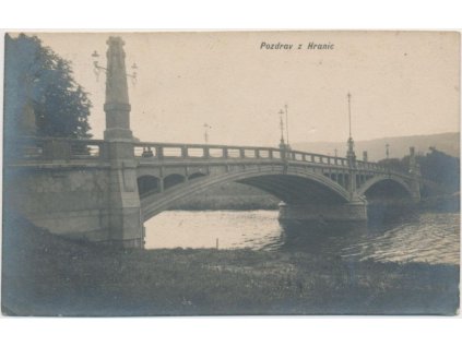 53 - Přerovsko, Hranice, partie s mostem přes řeku Bečvu, cca 1911