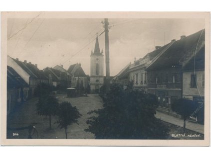 60 - Strakonicko, Blatná, náměstí, "Grafie" V. J. Chmelíček, cca 1928